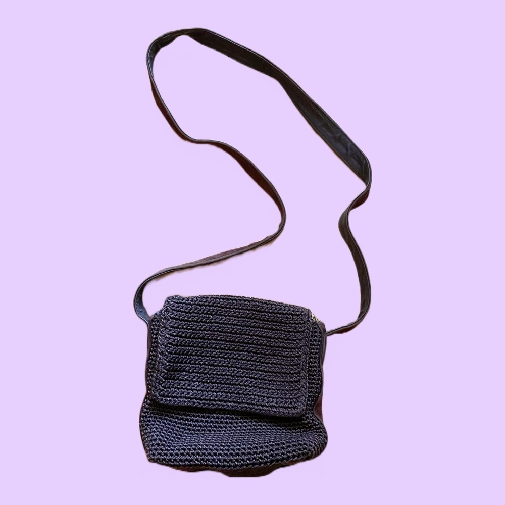 Vintage 90s The Sak Woven Crochet Satchel Side Bag Purse 🔥